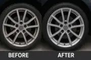 Before and after alloy wheel repair